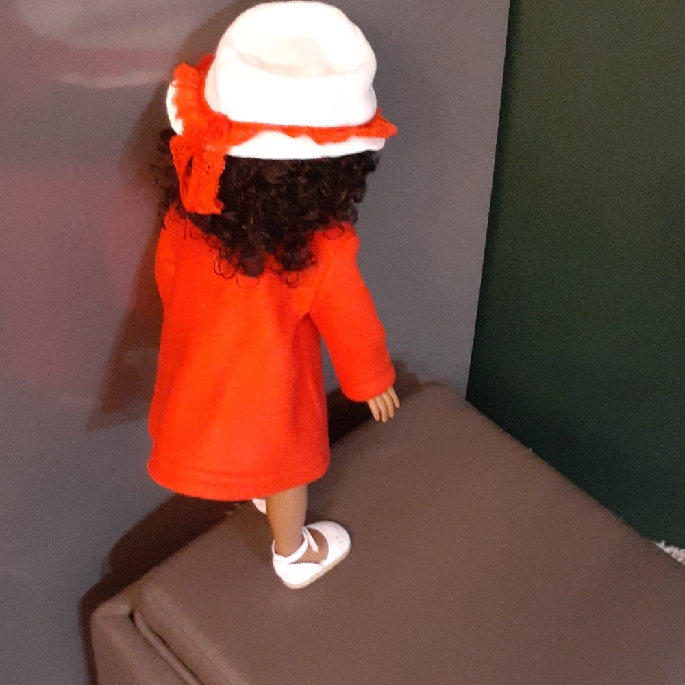 18 inch doll coat, hat, and shoes